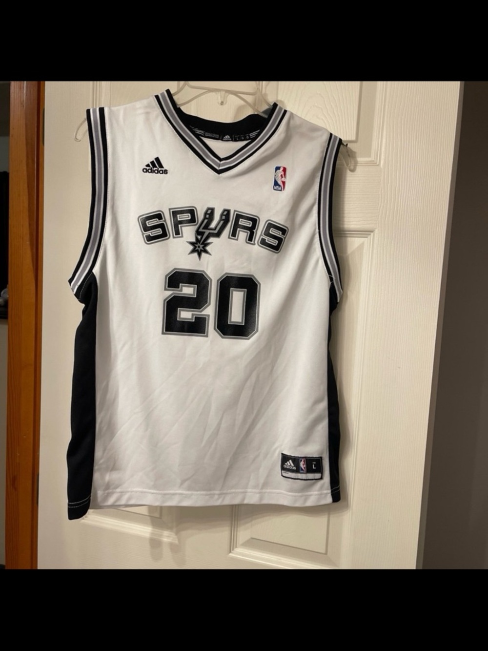 Spurs NBA adidas White Basketball Jersey Ginobili Retired Large